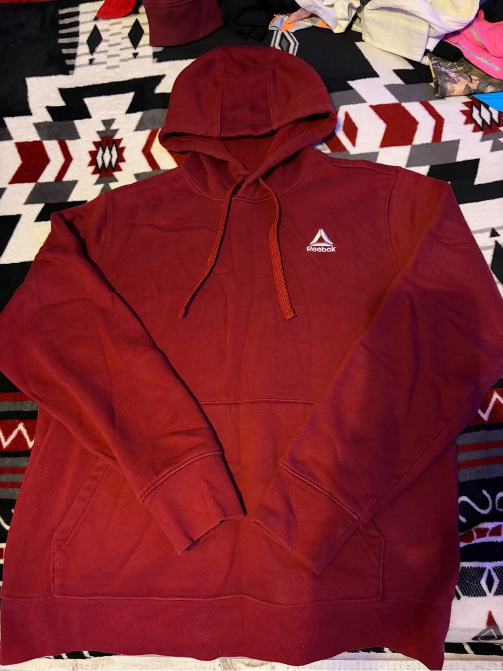 Reebok Men's Burgundy Pullover Hoodie